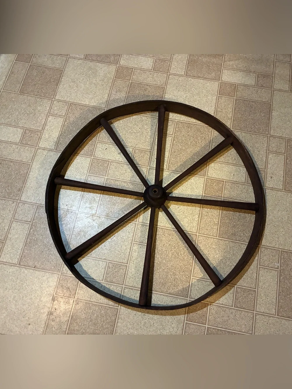 Rustic Brown Wooden Wagon Wheel Wall Decor 36 inch by 3 inch